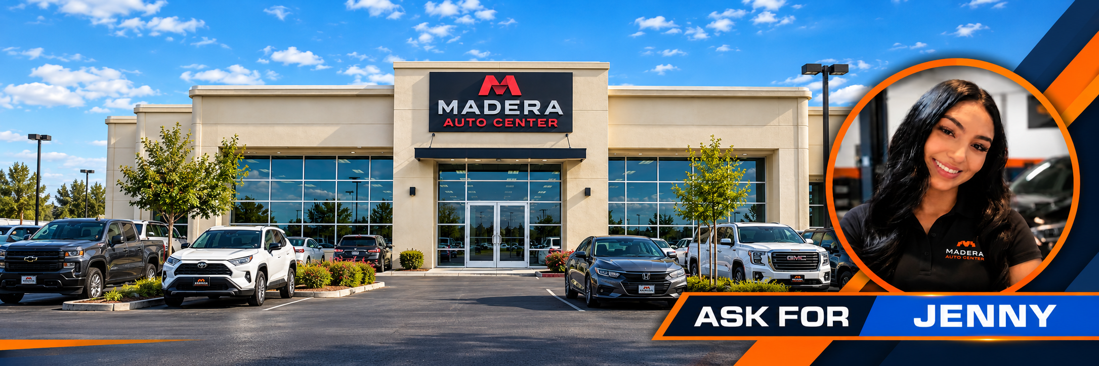 Jenny, automotive salesperson at Madera Auto Center, featured on the Central Valley Rides homepage banner